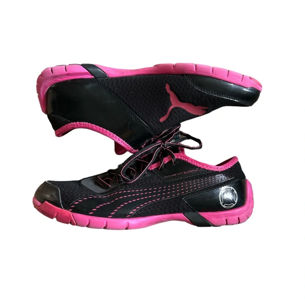 Puma Future Cat Light Black&Pink Sneakers Women’s Size 8.5 Sleek Lightweight